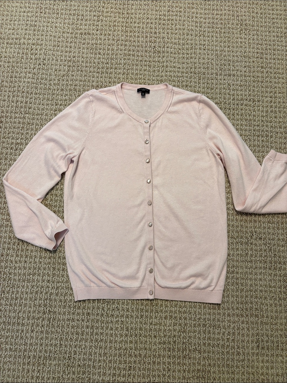 Talbots Pale Pink Button Charming Cardigan